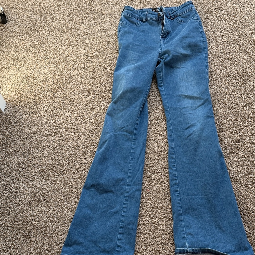 FITJEANS Women's Flare Blue Jeans